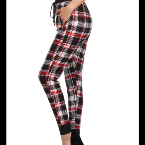 Plaid Jogger Pants - Picture 2 of 3